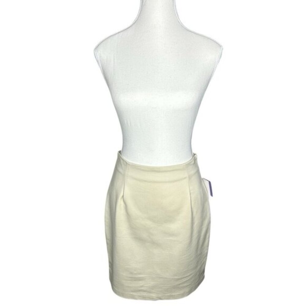 Vivienne Womens Tam Butterfly Beige Cotton Blend‎ Pencil Skirt Petite 6P NWT